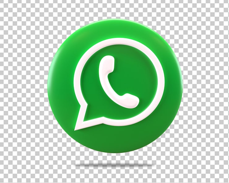 PSD whatsapp logo vert icône 3d fond isolé