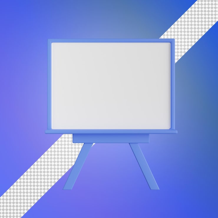 PSD whiteboard-3d-darstellung
