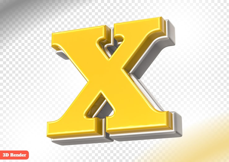 PSD x font emas render 3d