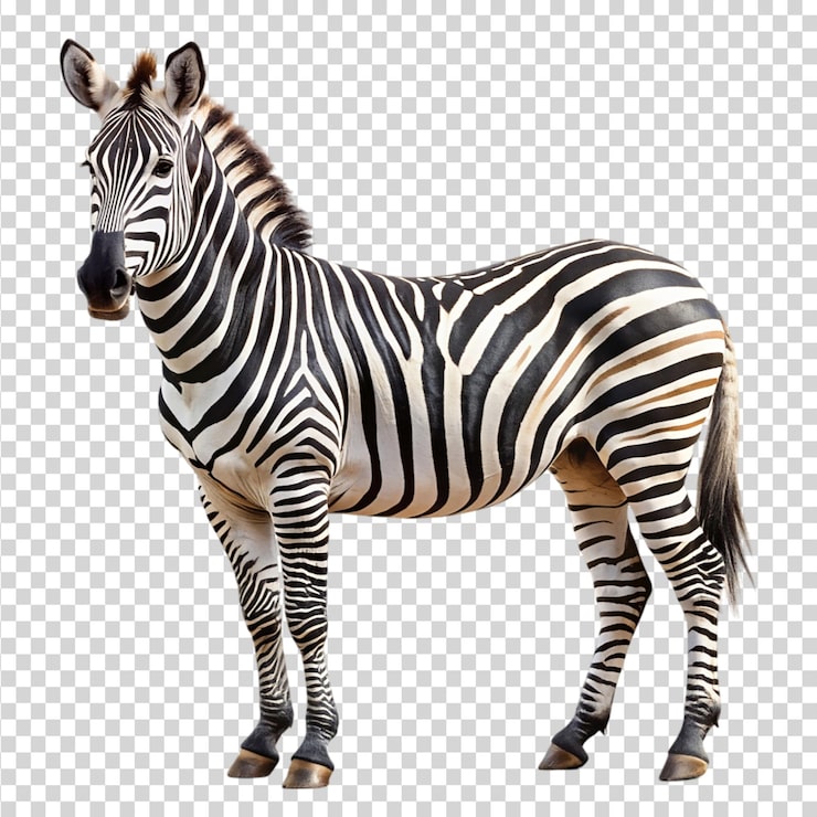 PSD zebra isolada em fundo transparente
