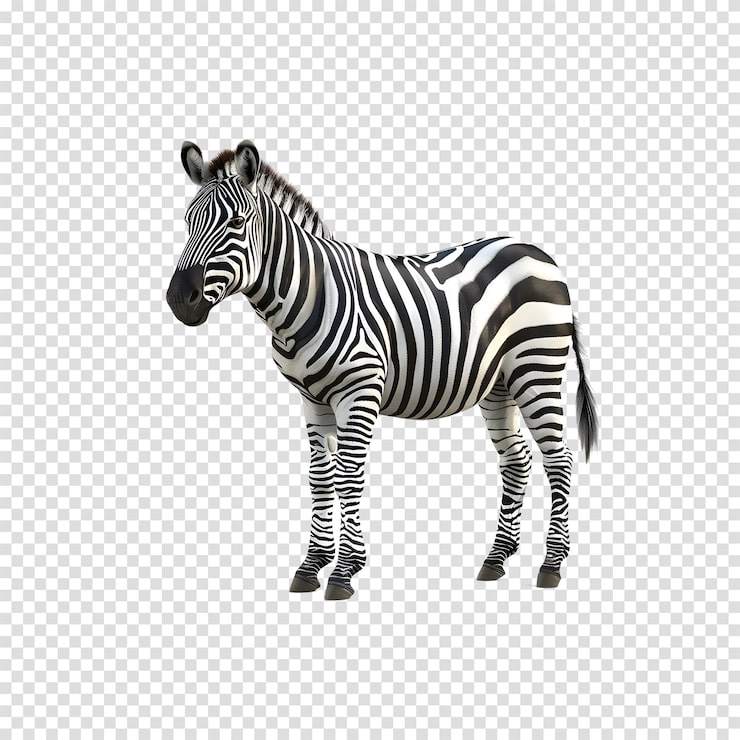 PSD zebra isolada em fundo transparente
