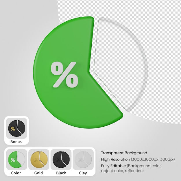 Zdarma PSD 3d diagram procent zepředu