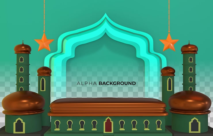 Zdarma PSD 3d ilustrace. design islámského nového roku s prostorem pro text