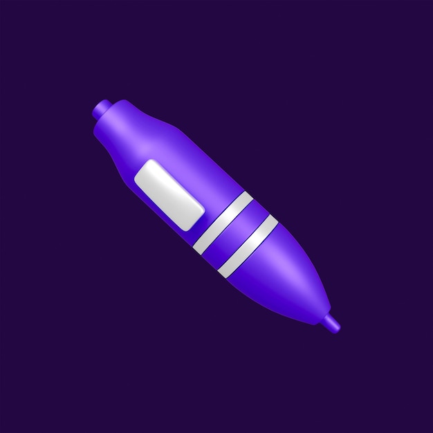 Zdarma PSD 3d render fialového pera