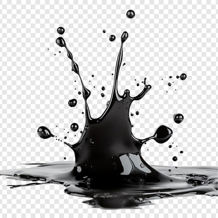 Zdarma PSD abstraktní černý tekutý splash dynamická energie a forma