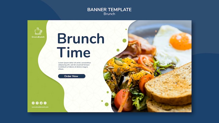 Zdarma PSD brunch téma pro koncept šablony banneru