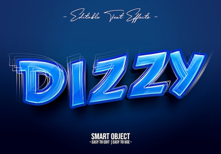 Zdarma PSD efekt stylu textu dizzy