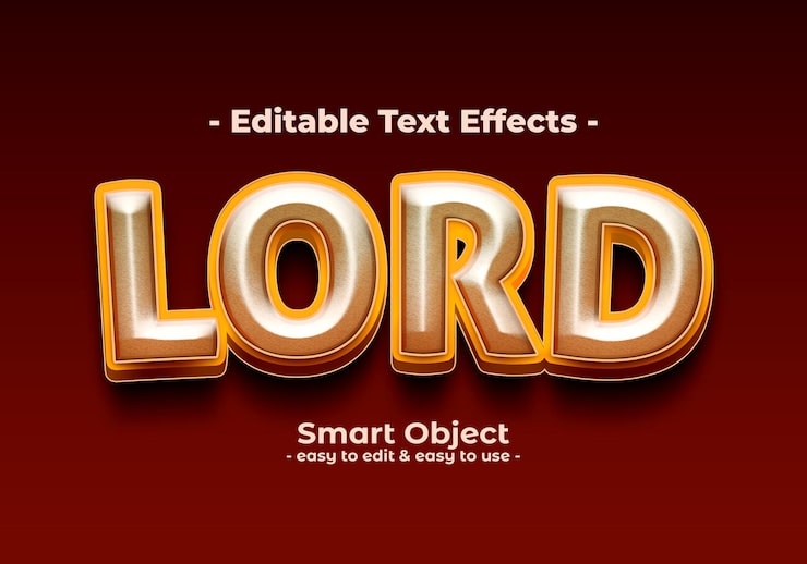 Zdarma PSD efekt stylu textu lord