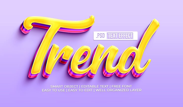 Zdarma PSD efekt stylu textu trendu