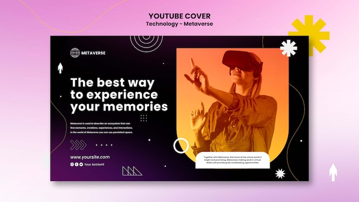 Zdarma PSD gradientní design šablony náhledu pro youtube s technologií