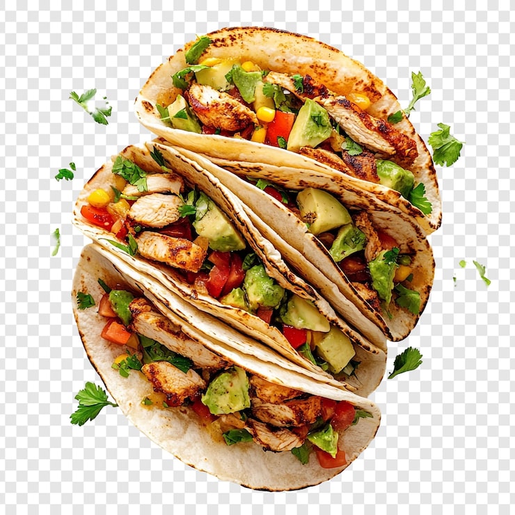 Zdarma PSD lahodné kuřecí tacos s avokádovou a kukuřičnou salsou