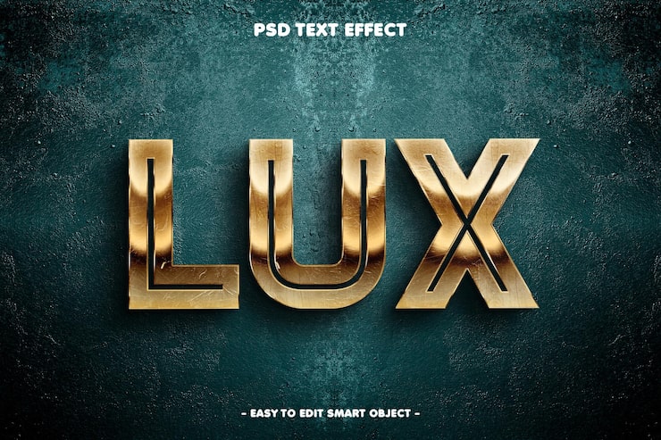 Zdarma PSD lux, upravitelný textový efekt