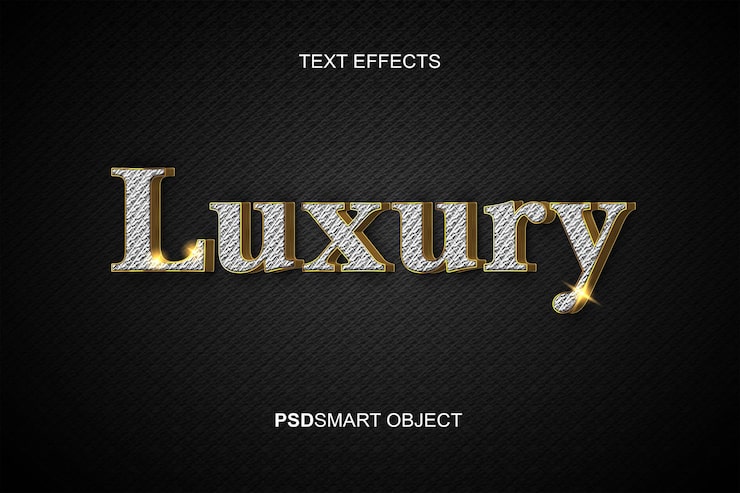 Zdarma PSD luxusní upravitelný textový efekt – luxusní zlatý 3d styl textu