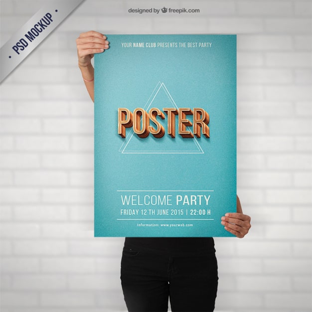 Zdarma PSD maketa party plakátu v retro stylu