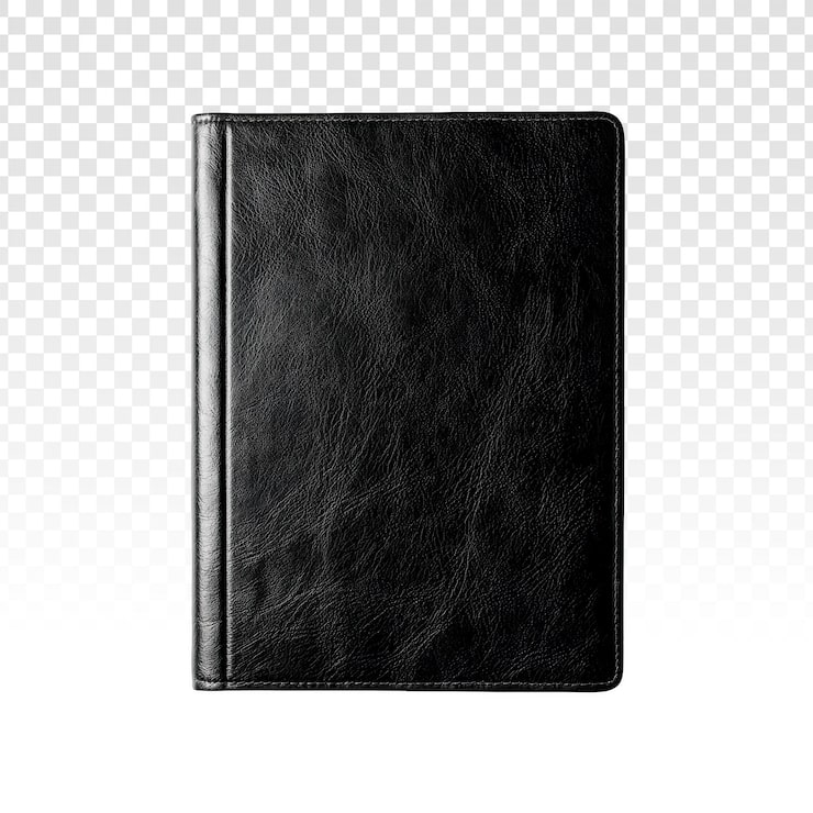 Zdarma PSD mockup černého koženého zápisníku