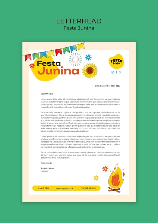 Zdarma PSD návrh šablony festa junina