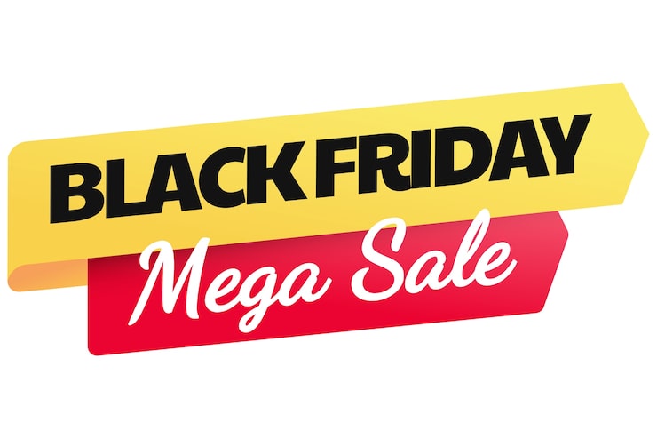 Zdarma PSD návrh štítku pro black friday