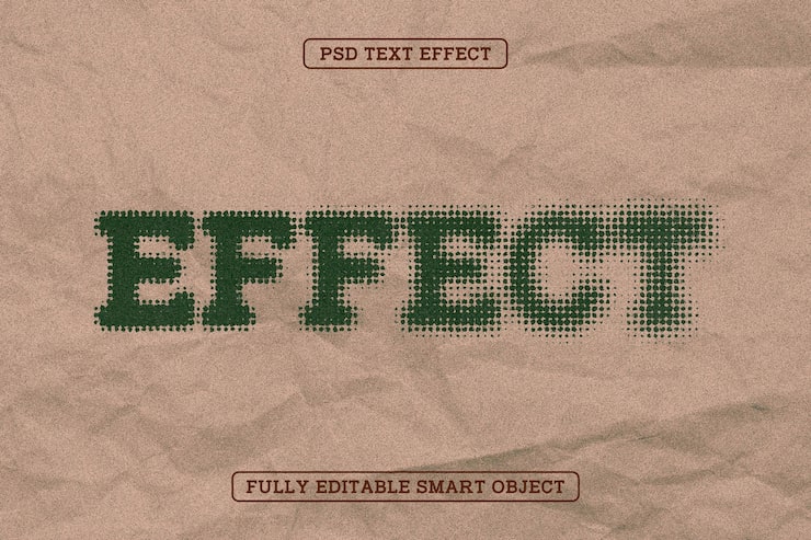 Zdarma PSD polotónový upravitelný textový efekt
