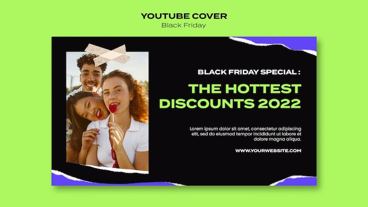 Zdarma PSD šablona black friday s plochým designem