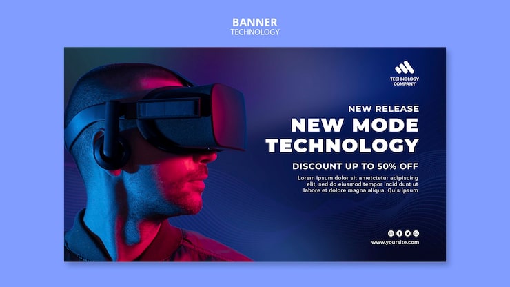 Zdarma PSD šablona technologického banneru