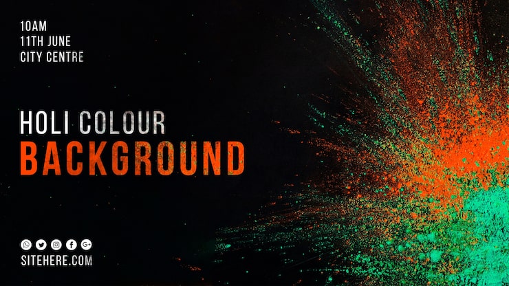 Zdarma PSD šablona webového banneru pro festival holi