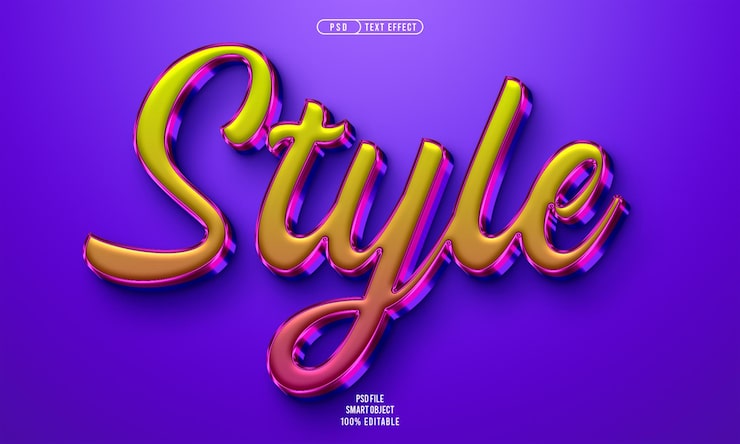 Zdarma PSD styl, 3d upravitelný textový efekt