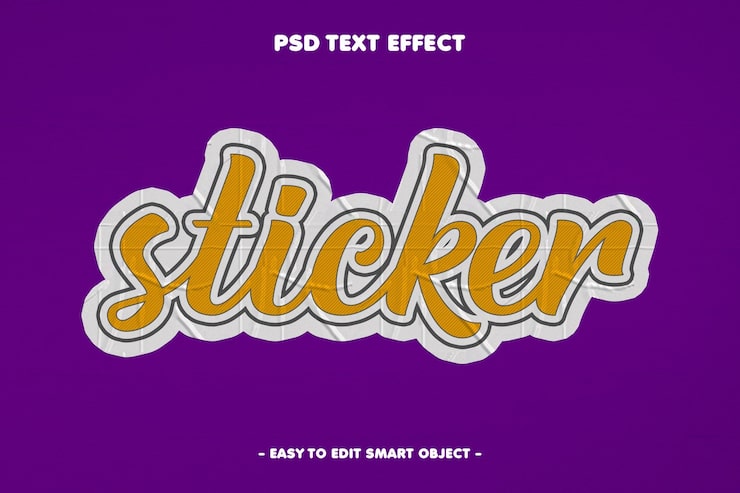 Zdarma PSD upravitelný textový efekt nálepka
