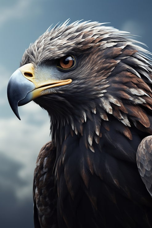 Ücretsiz Fotoğraf 3d render kartal portresi