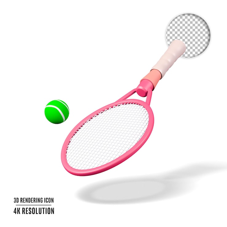 Ücretsiz PSD 3d render illüstrasyon tenis izole ikonu
