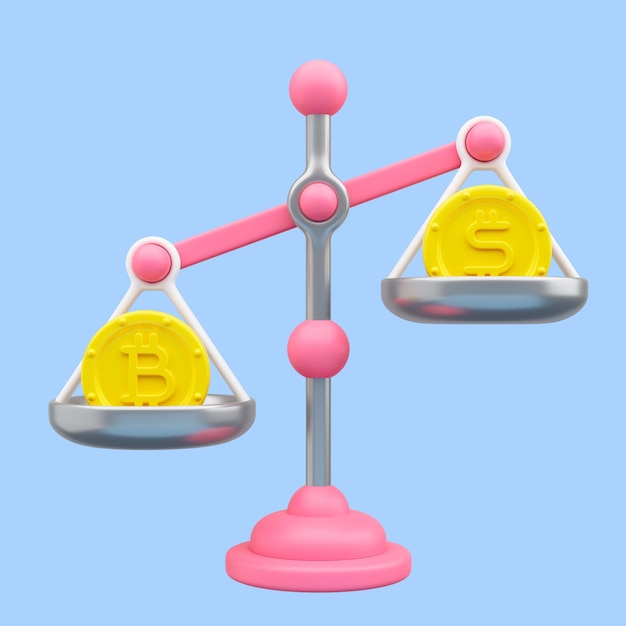 Ücretsiz PSD bakiye bitcoin simgesinin 3d render'ı