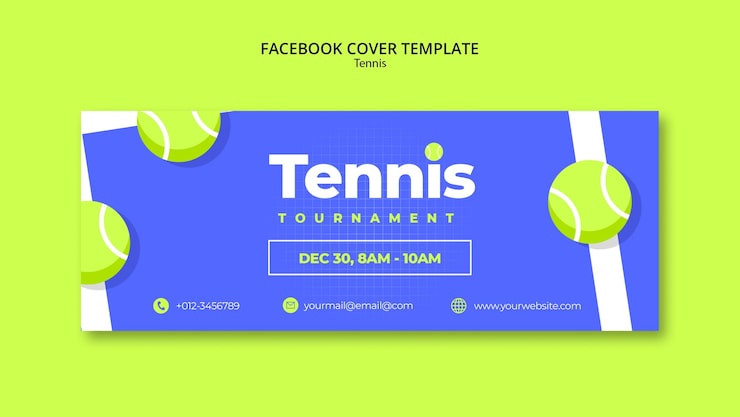 Ücretsiz PSD düz tasarım tenis oyunu facebook kapağı