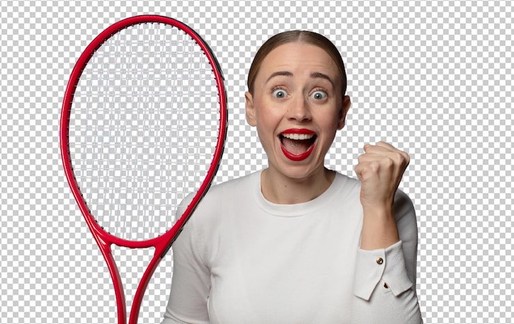Ücretsiz PSD genç sarışın kadın tenis konsepti