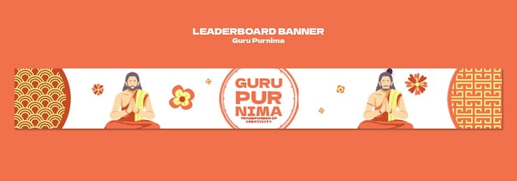 Ücretsiz PSD guru purnima kutlaması şablonu