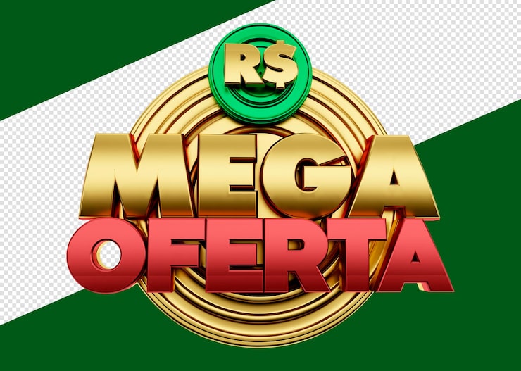 Ücretsiz PSD reklam kampanyaları için mega teklif 3d logosu mega oferta