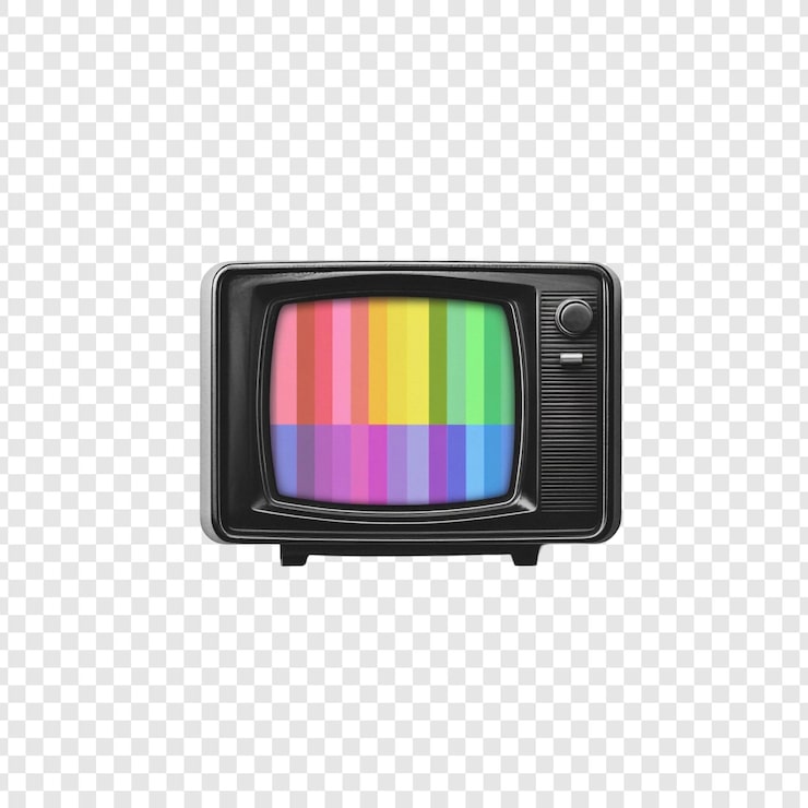 Ücretsiz PSD renkli test deseni ile retro televizyon