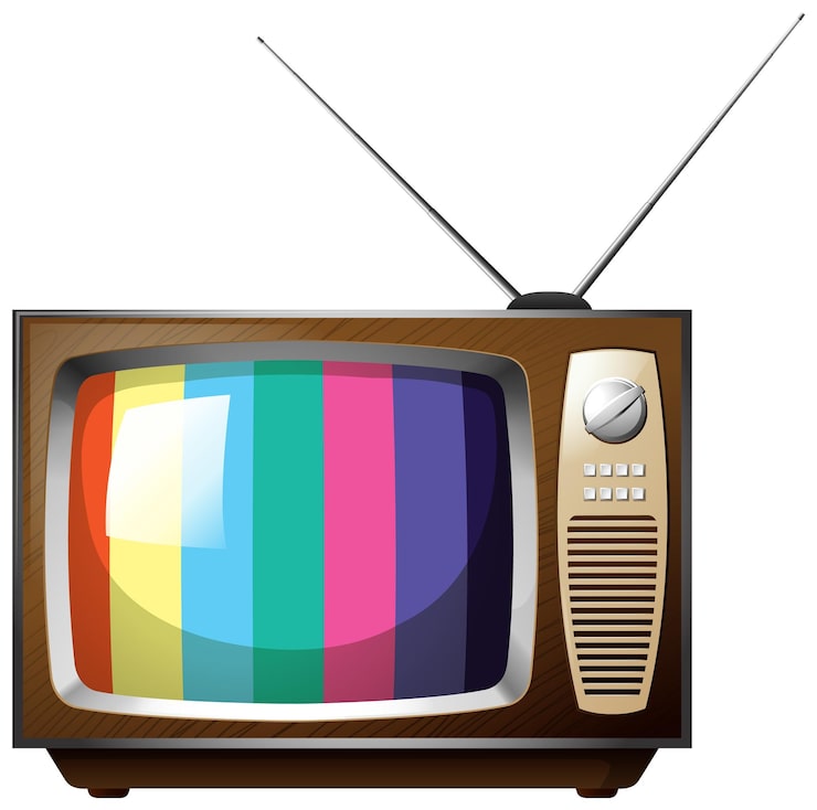 Ücretsiz Vektör beyazda izole edilmiş eski model televizyon