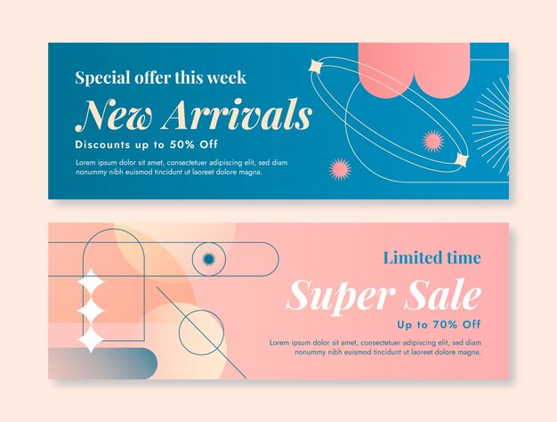 Degrade minimalist yatay banner