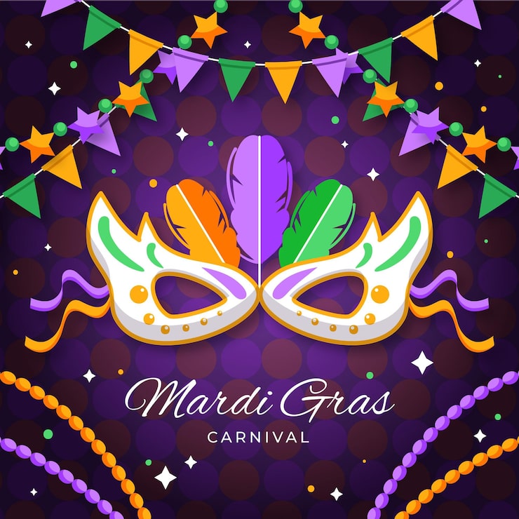 Ücretsiz Vektör düz mardi gras maskesi