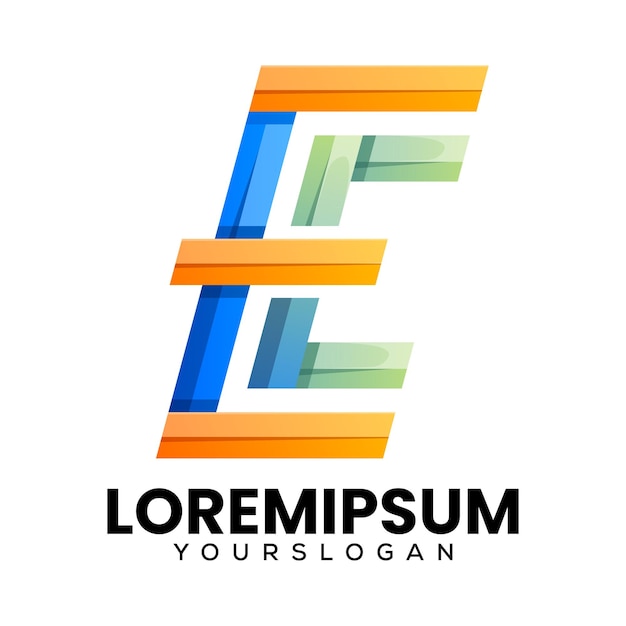 Ücretsiz Vektör e harfi renkli logo tasarımı