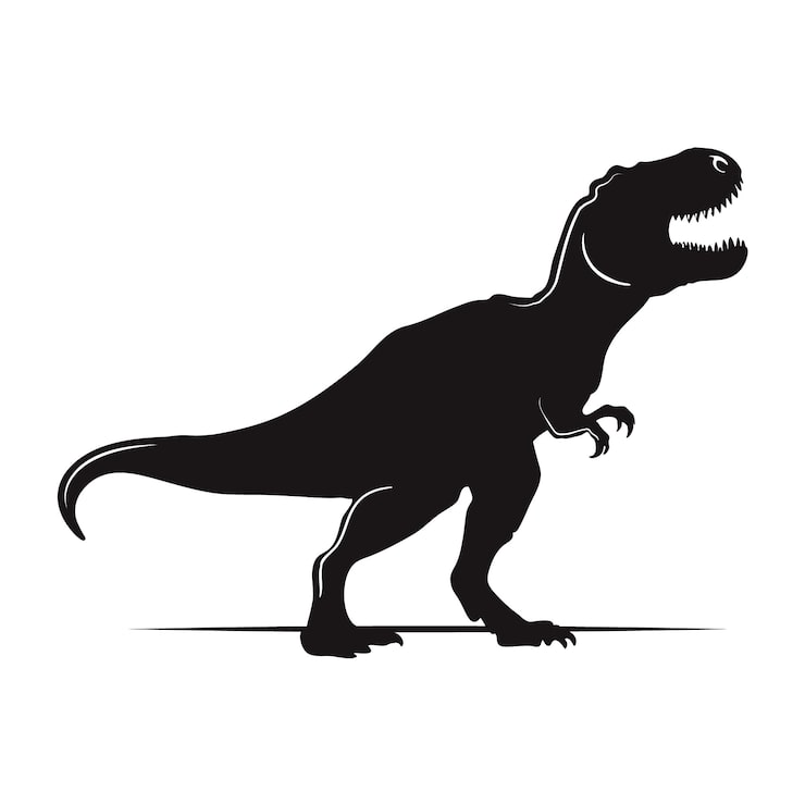 Ücretsiz Vektör el çizimi t-rex silüeti