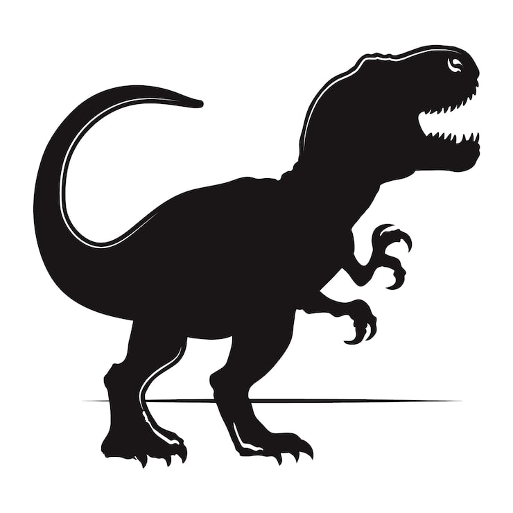 Ücretsiz Vektör el çizimi t-rex silüeti