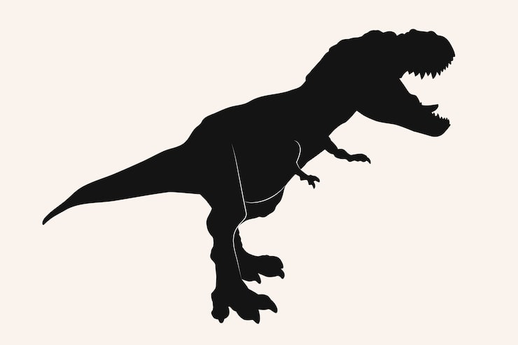 Ücretsiz Vektör el çizimi t-rex silüeti