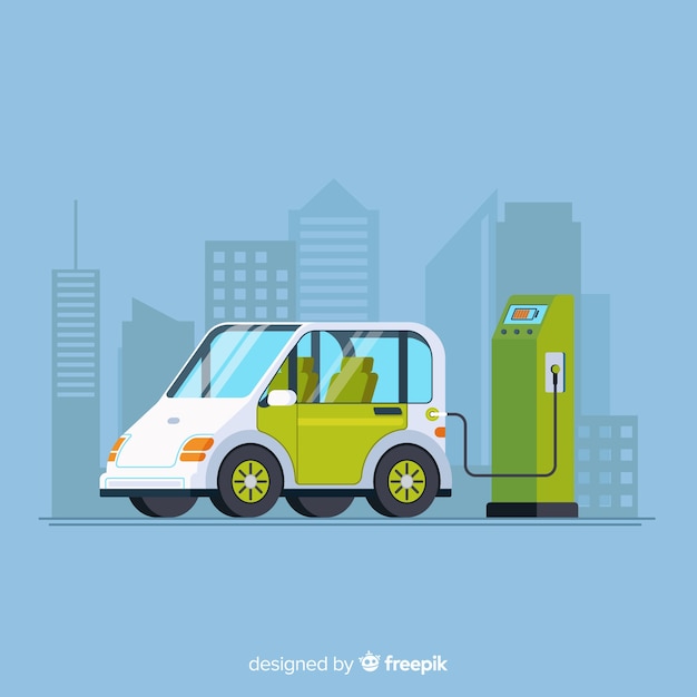 Ücretsiz Vektör elektrikli araba