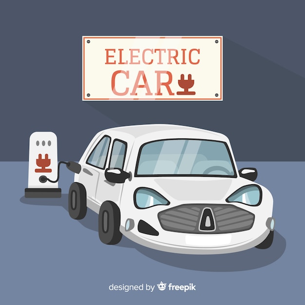 Ücretsiz Vektör elektrikli araba