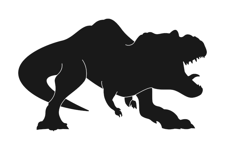 Ücretsiz Vektör elle çizilmiş t-rex silueti