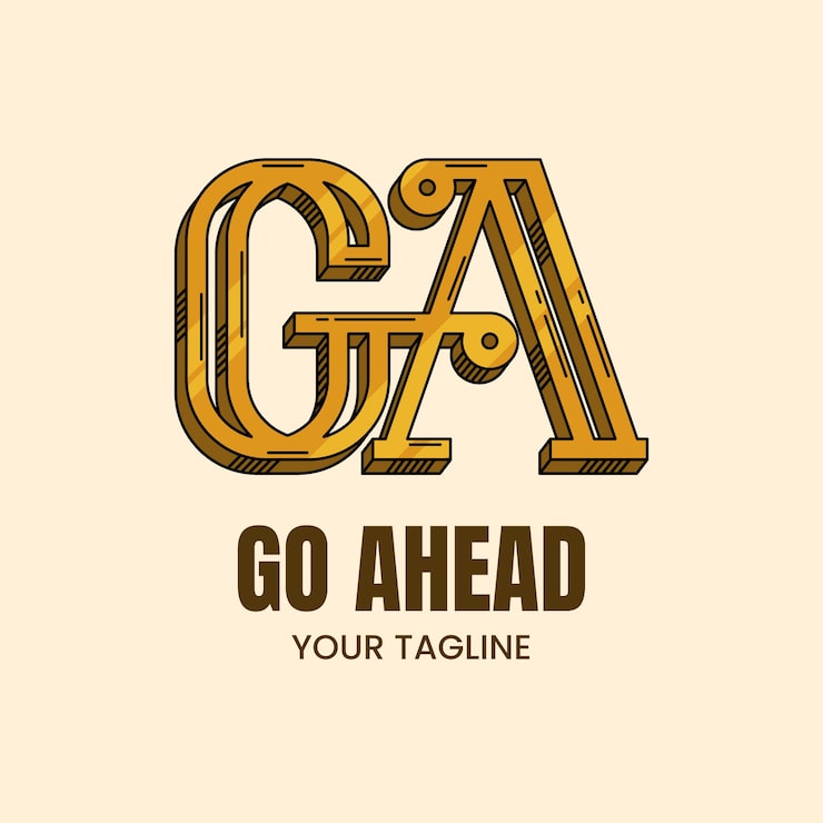 Ücretsiz Vektör ga monogram logo tasarım şablonu