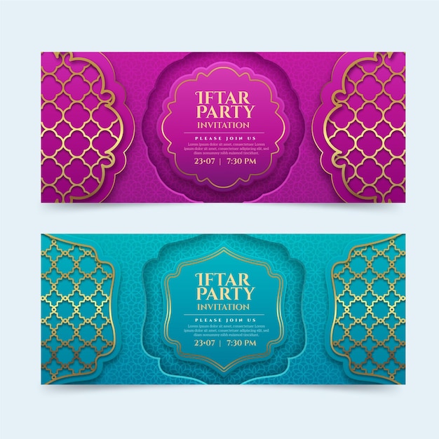 Ücretsiz Vektör gerçekçi iftar afişi