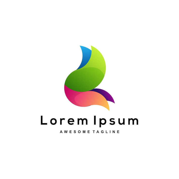Ücretsiz Vektör kelebek renkli logo şablonu