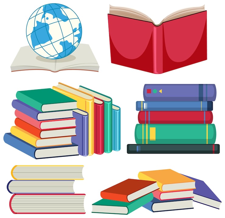 Ücretsiz Vektör kitap yığınları koleksiyonu