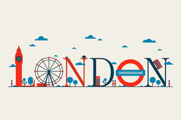 Ücretsiz Vektör londra şehir yazısı